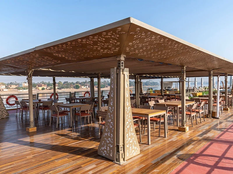 Sun deck of the Sonesta Sun Goddess Nile Cruise Ship Nile cruise